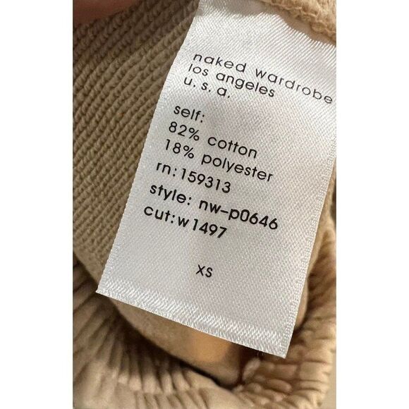 Naked Wardrobe Neutral Oatmeal Beige Oversized Pull On Joggers Sweatpants Fall - Picture 7 of 7